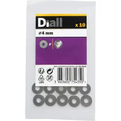 Grandes rondelles plates en acier inoxydable A4 ø 4mm - 10 pièces