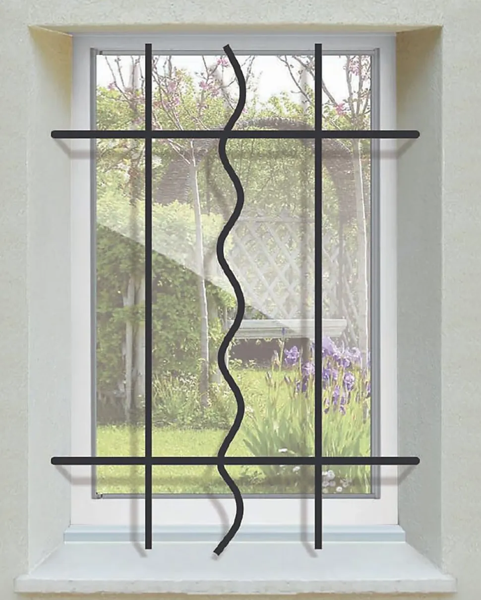 Grille de Defense Azur pour Fenetre H 75 cm x L 140 cm (côte tableau)