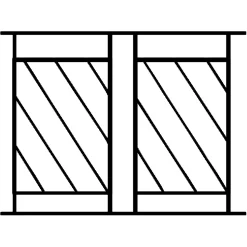 Grille de Defense Diago pour Fenetre H 125 cm x L 140 cm (côte tableau)