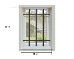 Grille de Defense DISTRI pour Fenetre H 95 cm x L 80 cm (côte tableau)