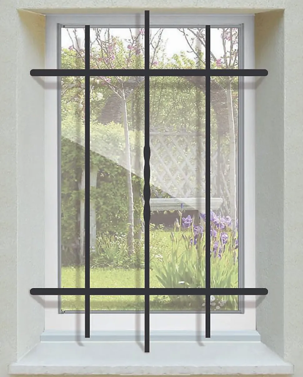 Grille de Defense Droite Torsadee pour Fenetre H 75 cm x L 80 cm (côte tableau)