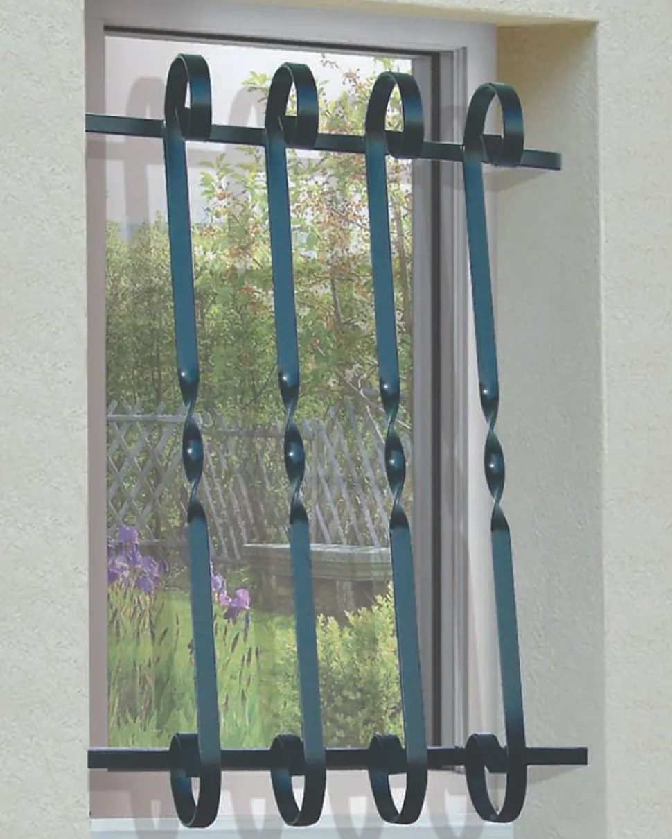 Grille de Defense Volute pour Fenetre H 65 cm x L 120 cm (côte tableau)