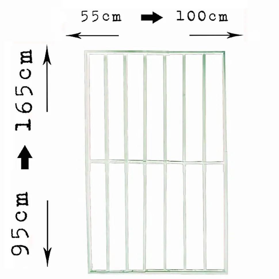 Grille de défense réglable pour fenêtre (largeur et hauteur) de 55x95 cm à 100x165 cm blanche