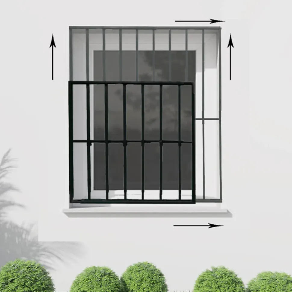 Grille de défense réglable pour fenêtre (largeur et hauteur) de 55x95 cm à 100x165 cm blanche
