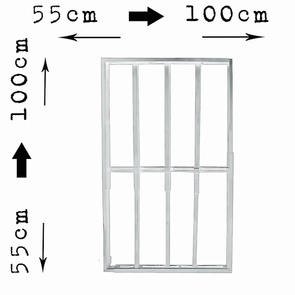 Grille de défense réglable pour fenêtre (largeur et hauteur) de 55x55 cm à 100x100 cm blanche