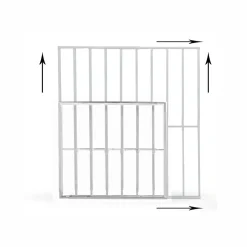 Grille de défense réglable pour fenêtre (largeur et hauteur) de 55x55 cm à 100x100 cm blanche