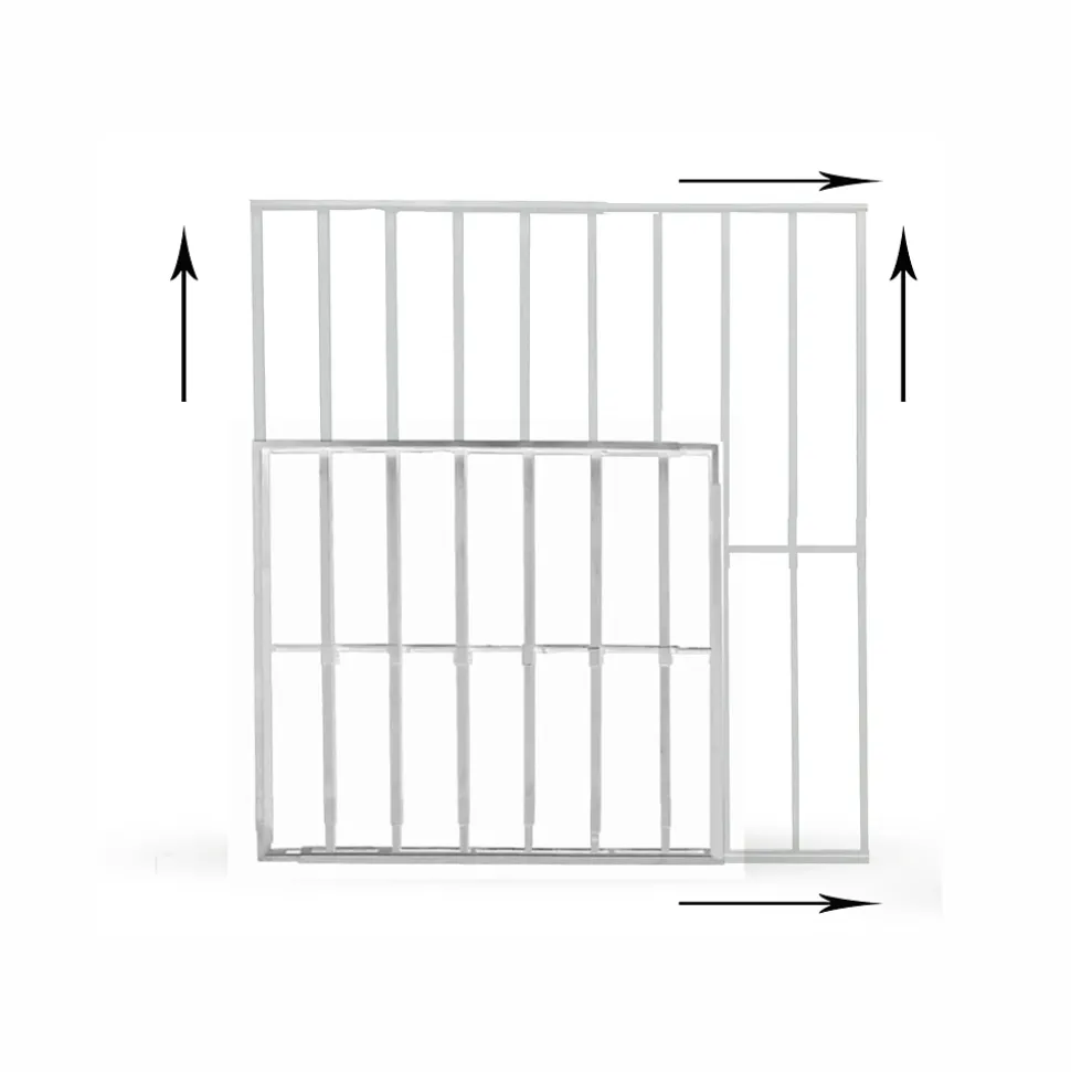 Grille de défense réglable pour fenêtre (largeur et hauteur) de 55x55 cm à 100x100 cm blanche