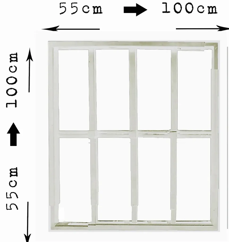 Grille de défense réglable pour fenêtre (largeur et hauteur) de 55x55 cm à 100x100 cm blanche
