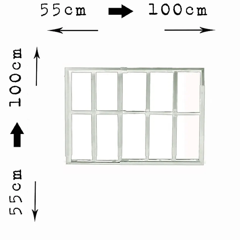 Grille de défense réglable pour fenêtre (largeur et hauteur) de 55x55 cm à 100x100 cm blanche