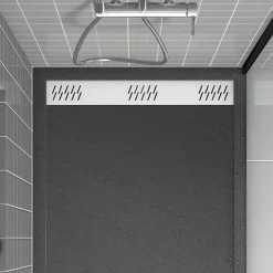 Grille d'évacuation l.79,5 cm pour receveur de douche Pedra et Pure 2, blanc, Galedo