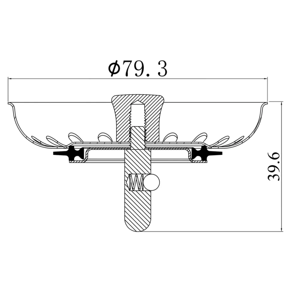 Grille d'évier anti-déchets en inox ronde Ø8 cm