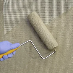 Grille en fibre de verre (10m x 1m). Imperméabilisation et réparation avec mortiers, caoutchouc et peintures imperméabilisantes
