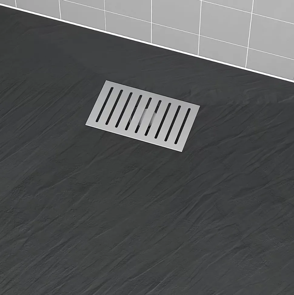 Grille rainurée en inox pour receveur - 20.15x12.3x0.55cm - ROCK 2 GRID LINE