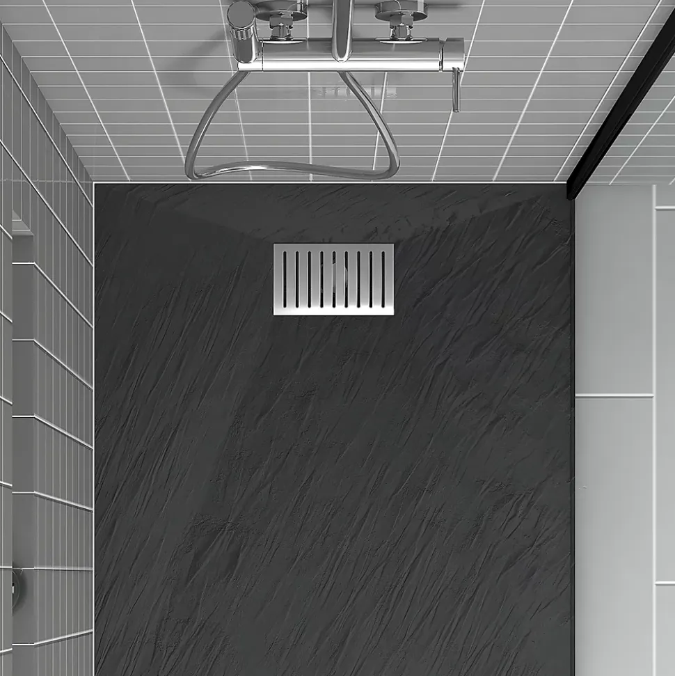 Grille rainurée en inox pour receveur - 20.15x12.3x0.55cm - ROCK 2 GRID LINE