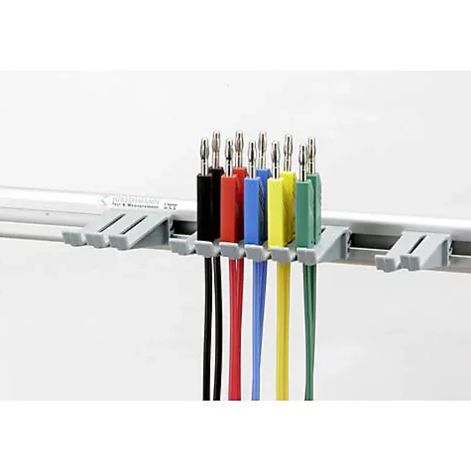 Hirschmann Test & Measurement PMS 4 LMLH Set de 10 cordons de mesure 4 mm avec support et kit de montage, 1 m