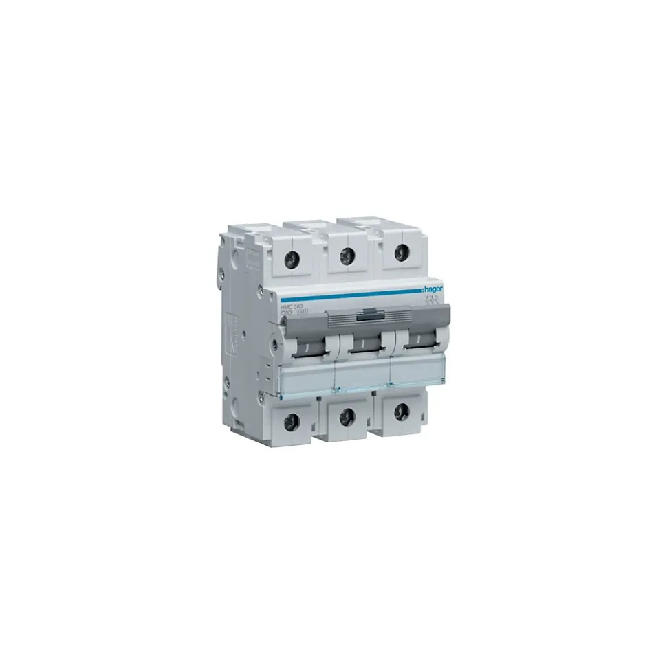 Hmc380 Hager - Disjoncteur 80a - 3p - 15ka C - Courbe C - à Vis - 4,5 Modules - Hmc