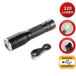 HUNTER : Lampe torche LED rechargeable 5W avec fonction zoom.