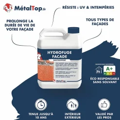 Hydrofuge Facade - Metaltop - Incolore - Pot 5L