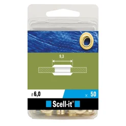 Œillet ø6mm + outil de pose, 50 pièces