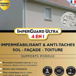 ImperGuard Ultra 4 en 1 Imperméabilisant HydrofugeAnti Dépôts Verts Durcisseur Certifié Contact Alimentaire 5L 40 m2