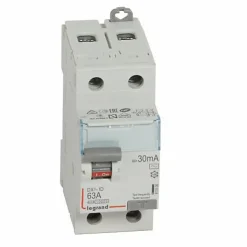 Inter diff DX3 ID vis vis 2P 230V 63A type AC 30mA dEpart bas