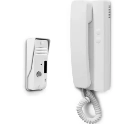 Interphone et sa platine de rue sur 2 fils, double commande portail/portillon - Avidsen - 112110