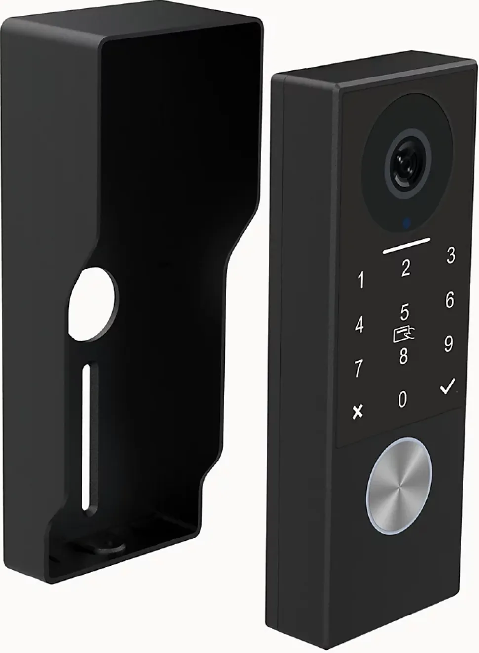 Interphone vidéo connectée 2 fils avec digicode et badges