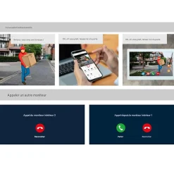 Interphone vidéo connectée 2 fils avec digicode et badges