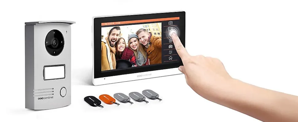 Interphone vidéo couleur filaire Visiodoor 7 + badges