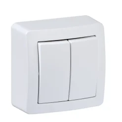 Interrupteur commande volet-roulant 2 boutons complet saillie Schneider Electric Alréa blanc