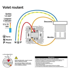 Interrupteur commande volet-roulant 2 boutons Schneider Electric Ovalis anthracite