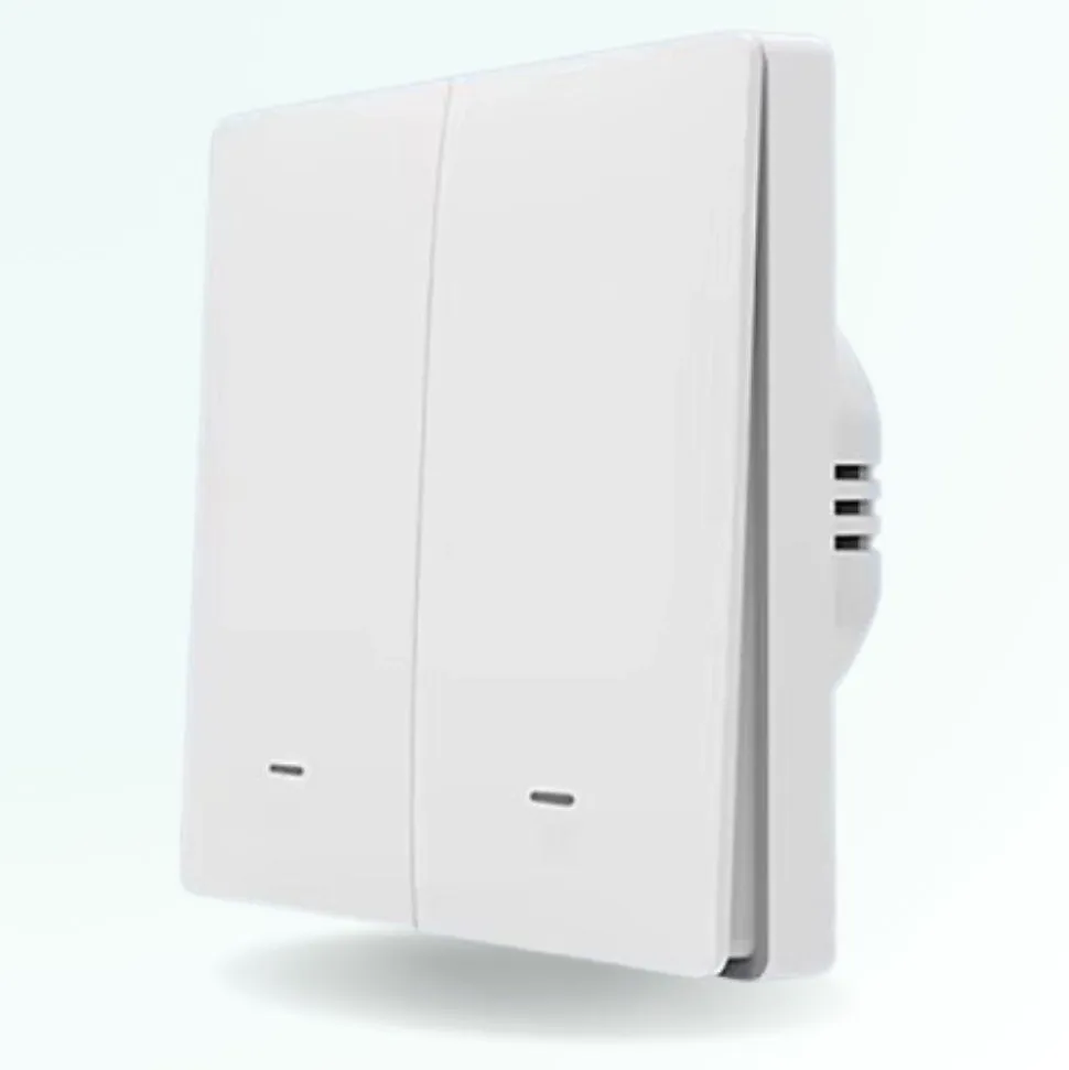 Interrupteur connecté zigbee - 2 boutons - sans fil neutre