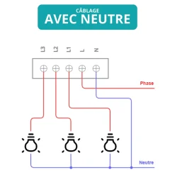 Interrupteur connecté zigbee - 2 boutons - sans fil neutre