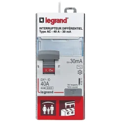 Interrupteur différentiel 40A 30mA type AC sortie haut Legrand