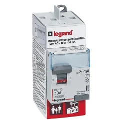 Interrupteur différentiel 40A 30mA type AC sortie haut Legrand