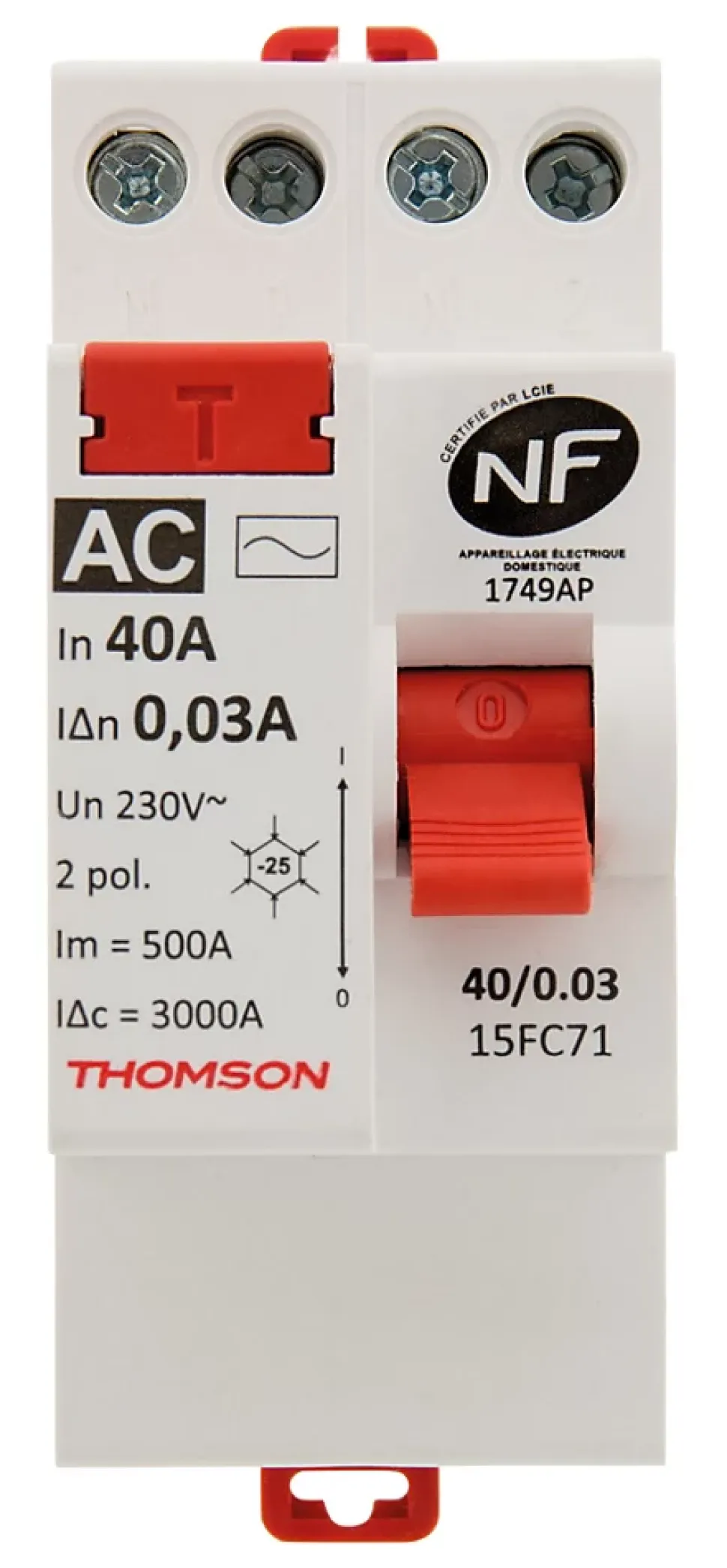 Interrupteur différentiel 40A type AC NF Thomson