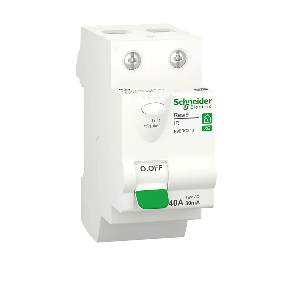 Interrupteur différentiel embrochable 2P 40A 30mA Type AC Schneider Electric Resi9 XE