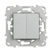 Interrupteur double va-et-vient connexion rapide 10A Schneider Electric Unica Déco aluminium