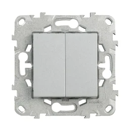 Interrupteur double va-et-vient connexion rapide 10A Schneider Electric Unica Déco aluminium