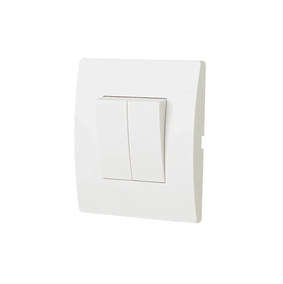 Interrupteur double va-et-vient blanc complet