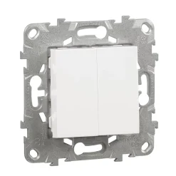 Interrupteur double va-et-vient connexion rapide 10A Schneider Electric Unica Déco blanc