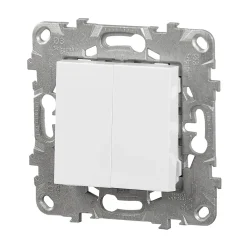 Interrupteur double va-et-vient connexion rapide 10A Schneider Electric Unica Déco blanc