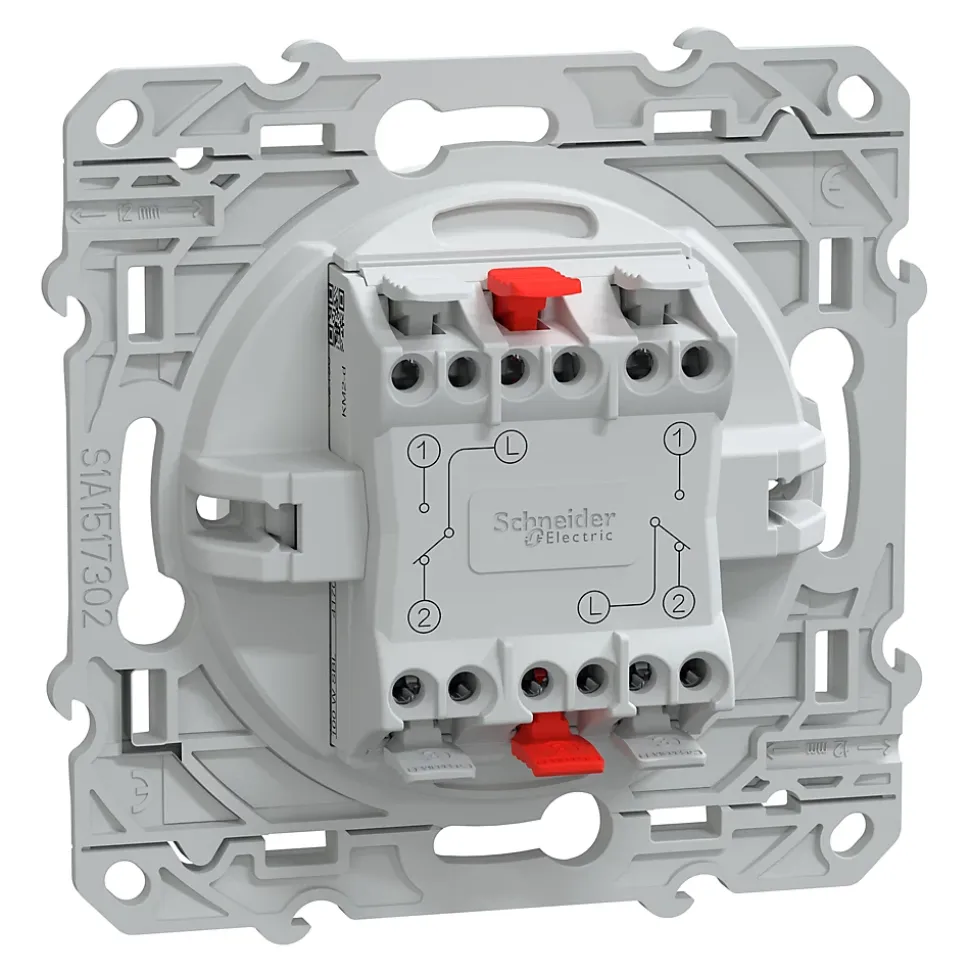 Interrupteur double va-et-vient Schneider Electric Ovalis blanc