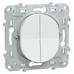 Interrupteur double va-et-vient Schneider Electric Ovalis blanc