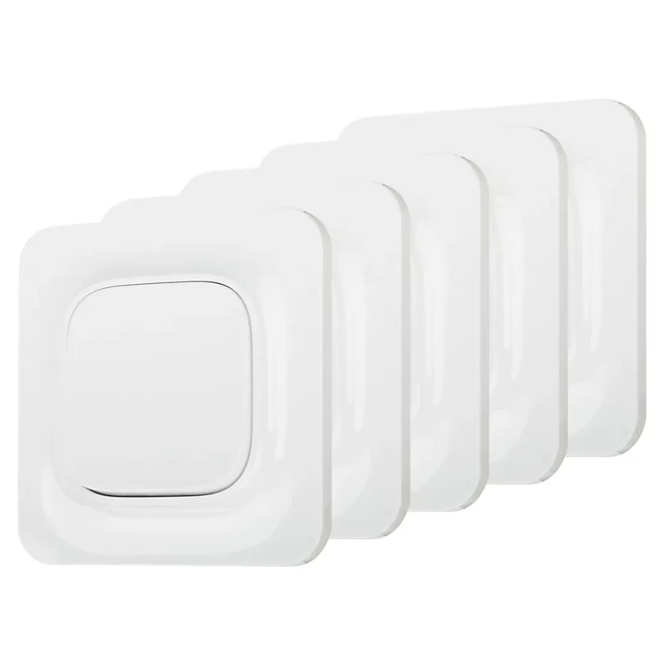 Interrupteur Jacobsen Kennet blanc complet, lot de 5