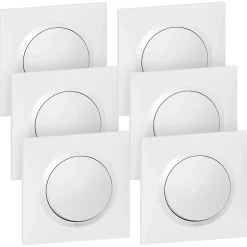 Interrupteur Legrand Dooxie blanc, 6 pièces
