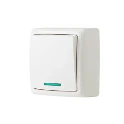 Interrupteur lumineux monobloc en saillie Jacobsen Sigurd blanc complet