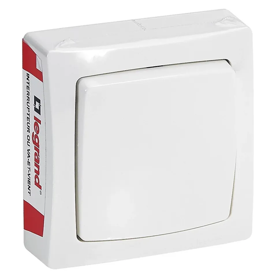 Interrupteur ou va-et-vient Legrand ALB2213WH blanc montage en saillie 10A 230 V