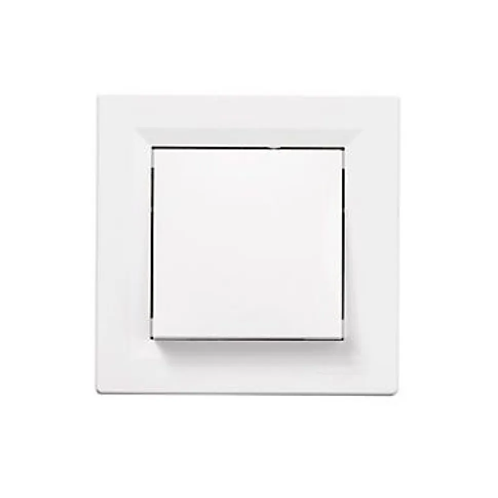 Interrupteur poussoir 10A complet Schneider Electric Asfora blanc