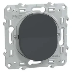 Interrupteur poussoir 10A Schneider Electric Ovalis anthracite